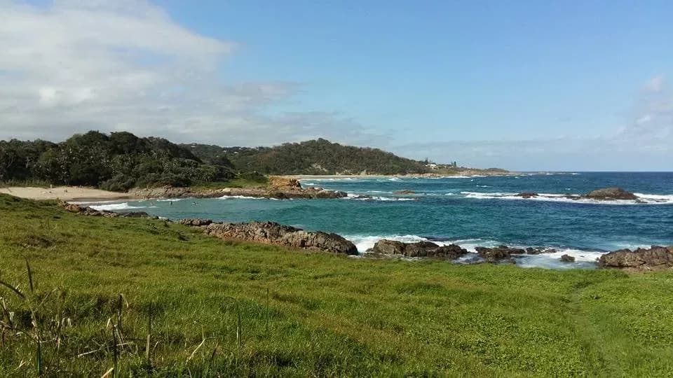 Grassy headland above the rocks at Munster