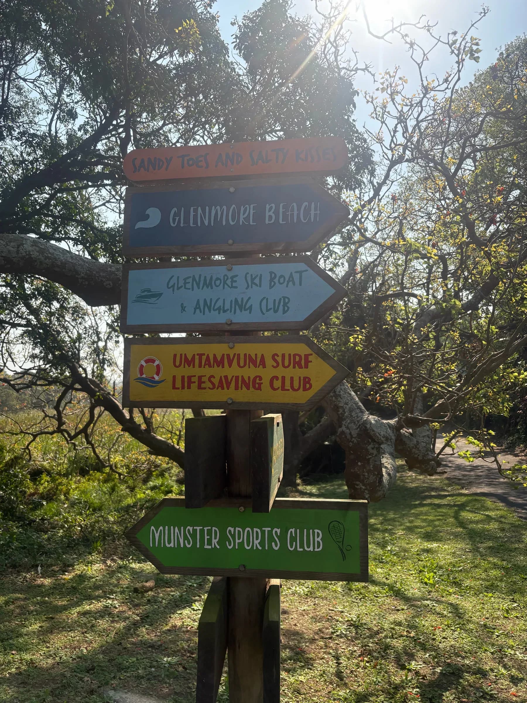 Signposts to the Nightingale wreck and the surf club